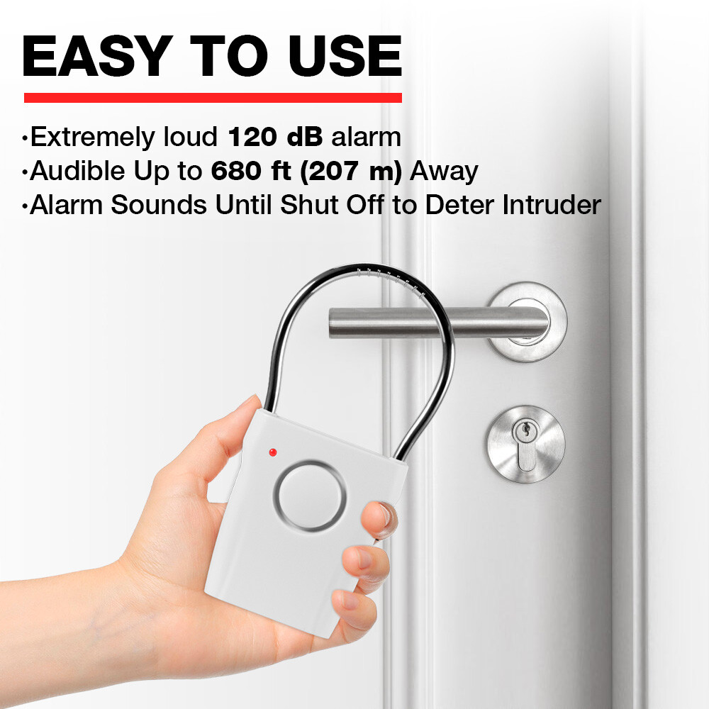 2X Touch Sensor Door Handle & Window Burglar Alarm Anti-Theft Alarm System 120dB