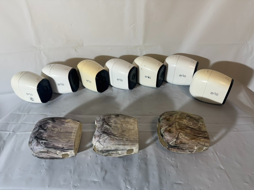 Seven (7x) Netgear Arlo Pro VMC4030 HD Wireless Cameras ONLY – No Batteries – 2A