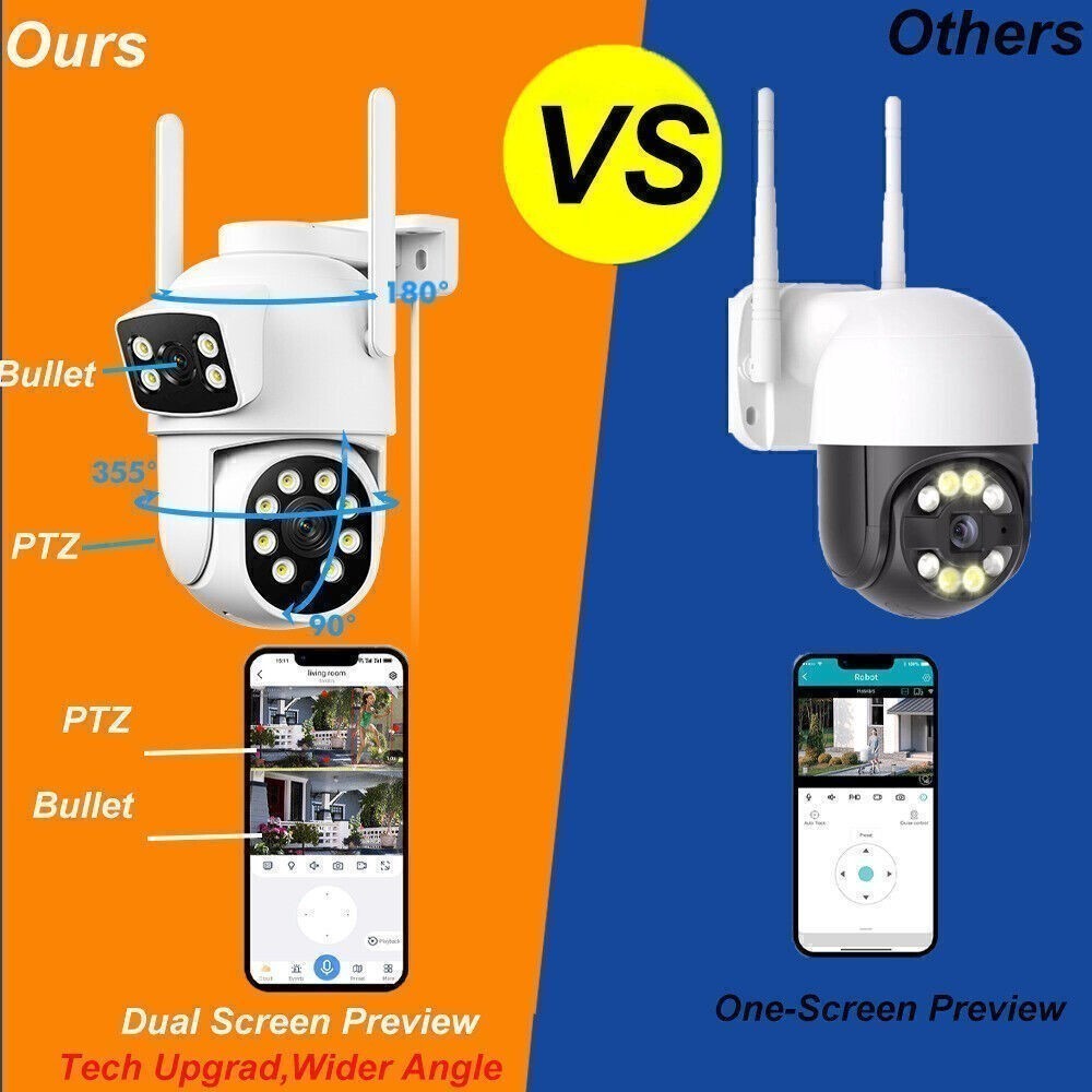 5G/2.4G Wifi Wireless CCTV Security System 10CH NVR Outdoor IP Camera Dual Lens