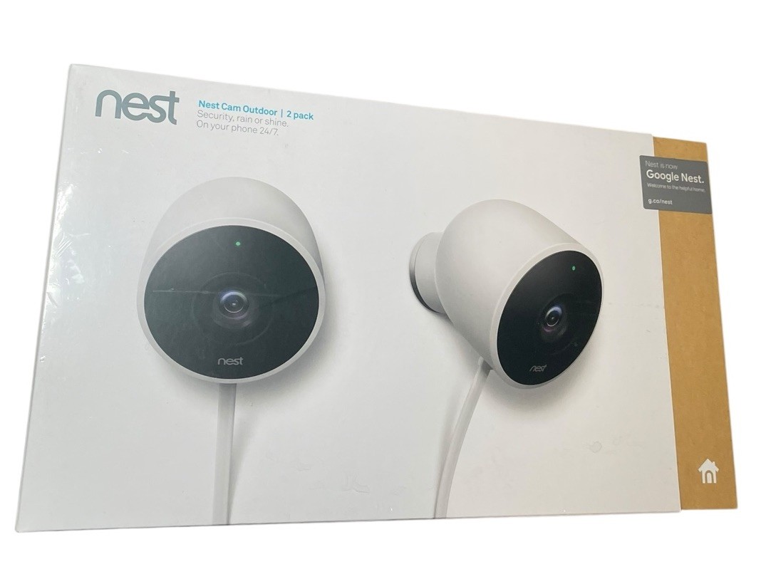 NEST Cam Outdoor Smart Security Camera (2-Pack) NC2400ES – Sealed NEW