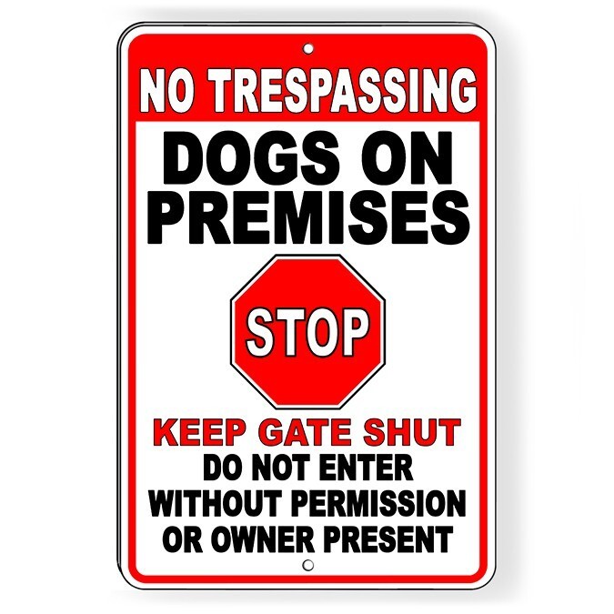 Beware Of Dog Metal Sign Dog Will Bite Security Keep Out Warning Do Not Enter