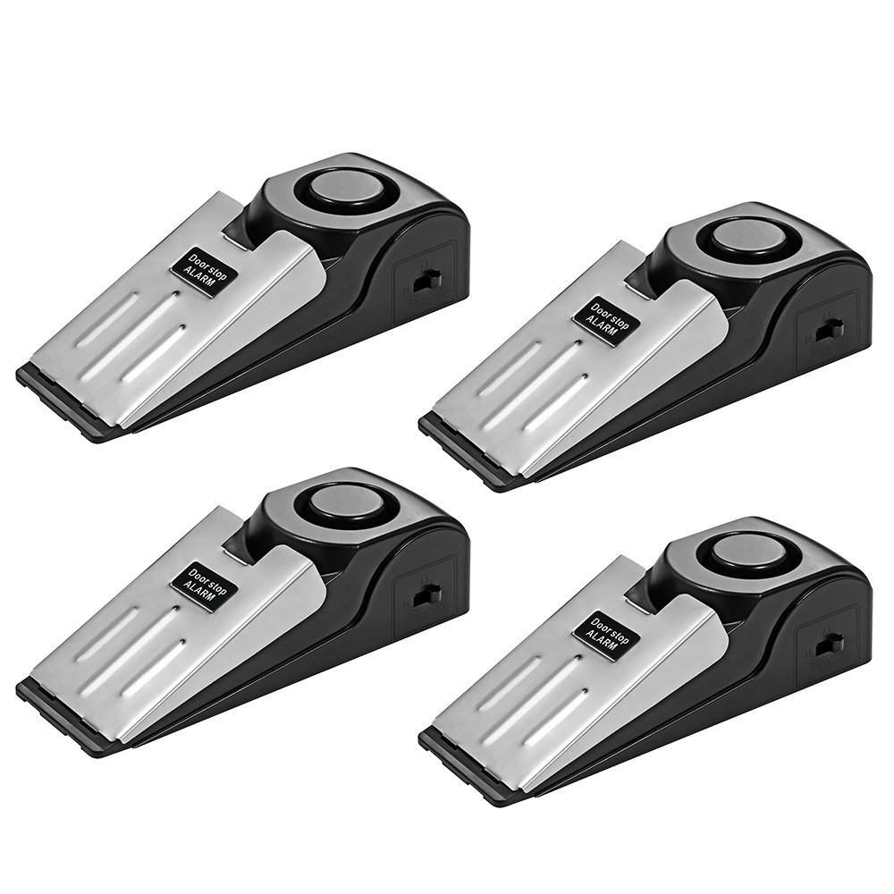 2/4PCS Security Door Stop Alarm 120DB Hotel Home Portable Security Safety Tools