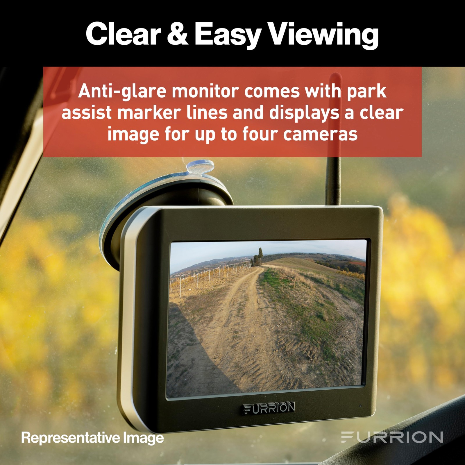 Furrion Vision S Wireless RV Backup Camera System with 4.3 inch, Black