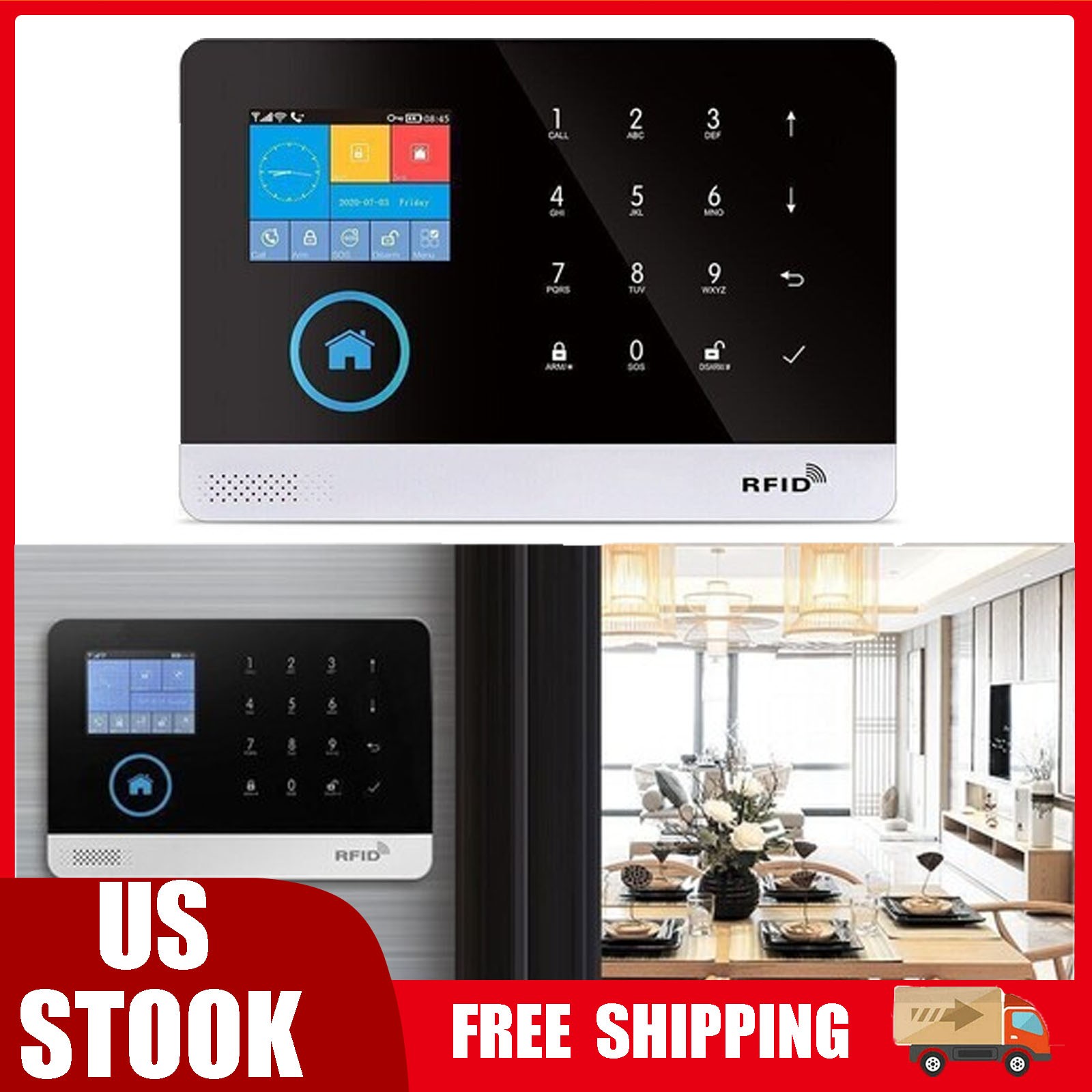 ✨ US Wireless Smart House App Control Alarm System Home Burglar Security Alarm