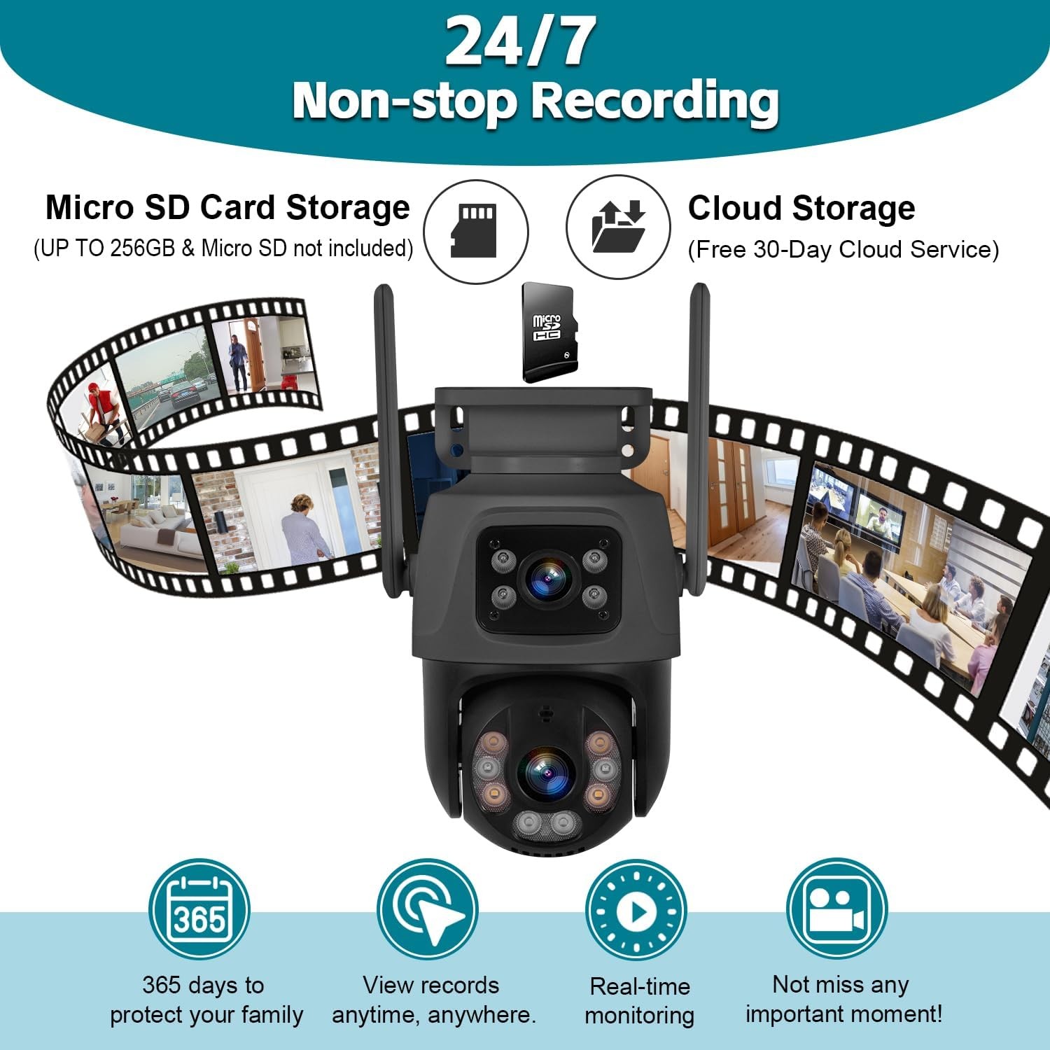 Security Camera System Outdoor Wireless Audio Wifi Home CCTV 6MP 8CH NVR 500GB