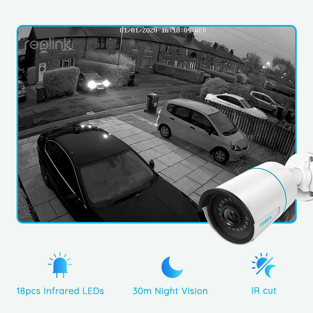 Reolink 5MP POE Security Camera System 8CH NVR RLN8-410 2TB HDD Smart Detection