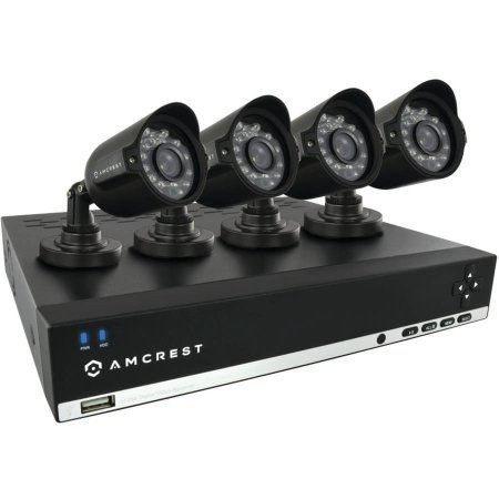 Amcrest 4 Channel 500GB Security System with 4 Bullet Cameres AMDV960H4-4B (/…