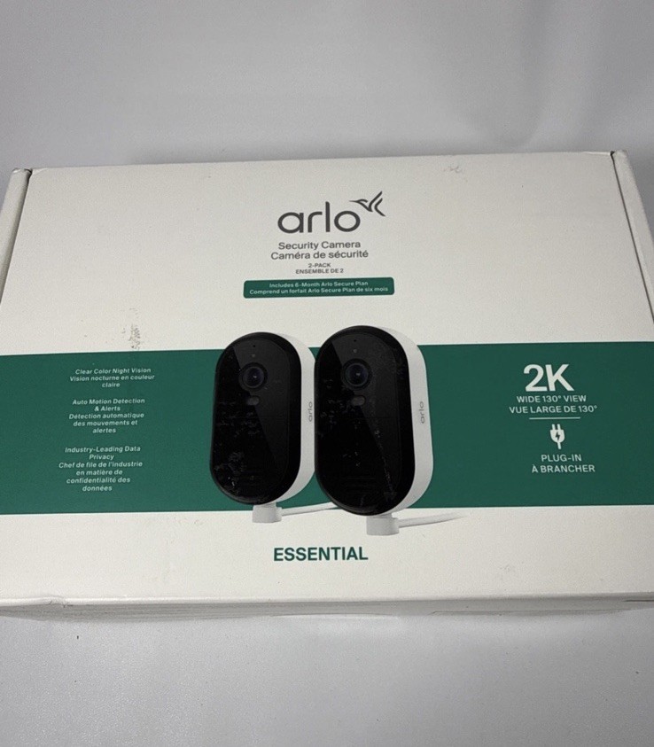Arlo Essential 2K Outdoor Security Camera System (2-Pack) VMC3080