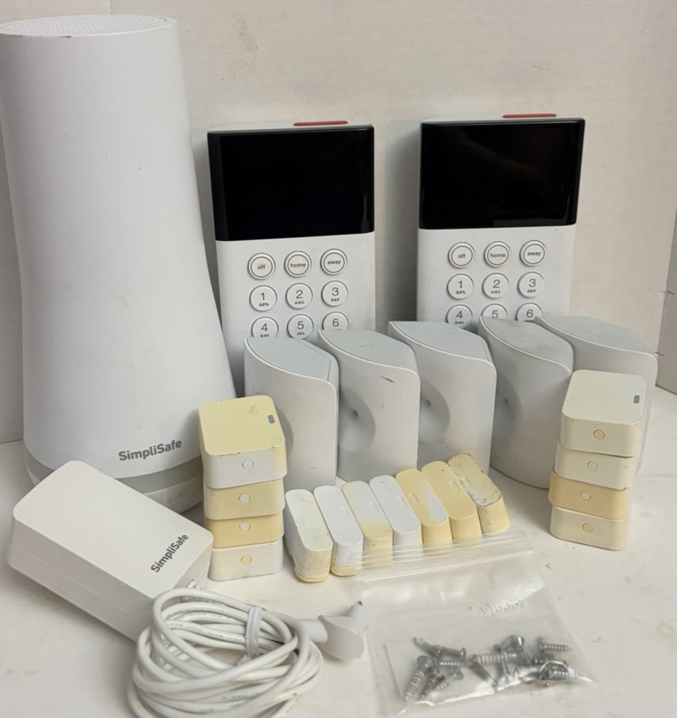 Complete SimpliSafe Gen 3 Home Security System Bundle – Base, 2 Keypads, Sensors
