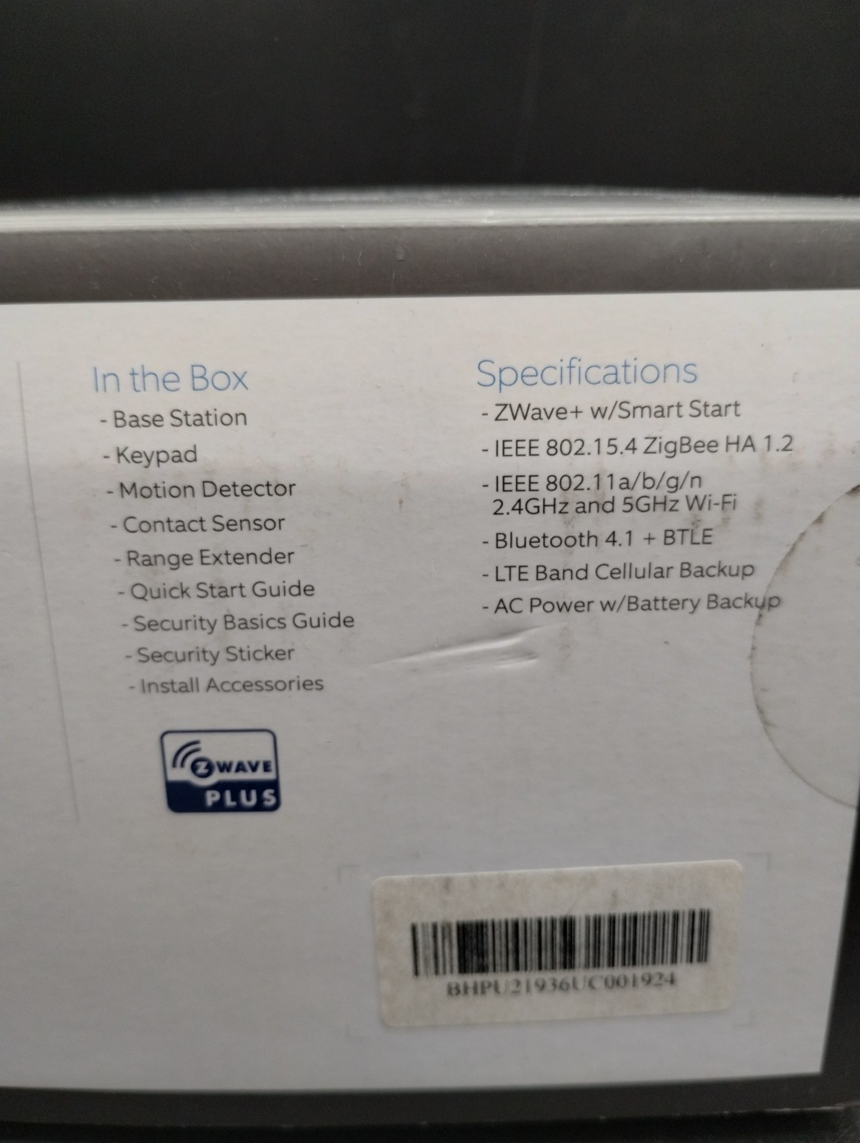Ring Alarm Base Station Home Security Kit Hub, Cables, Power Supply & Keypad