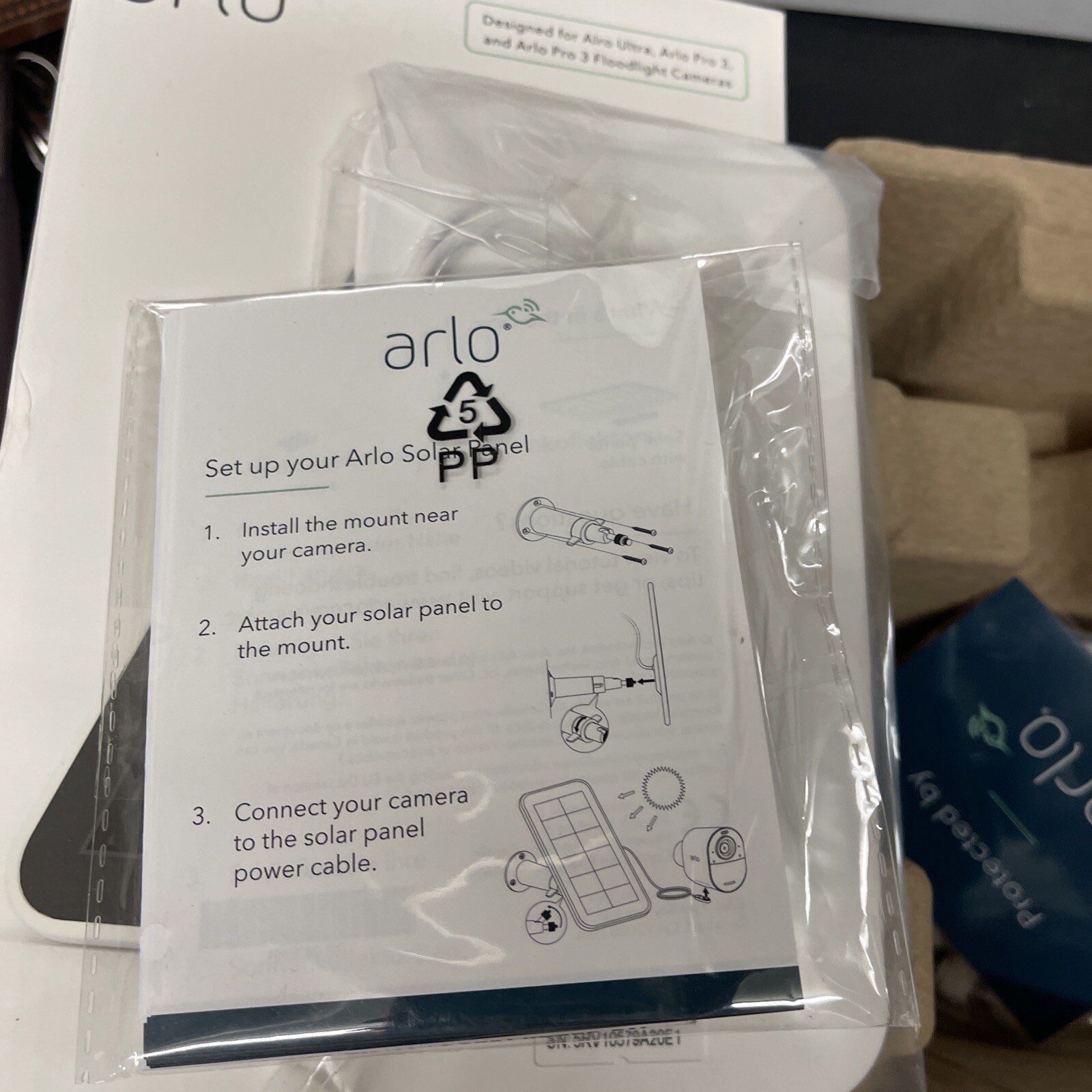 Arlo Solar White Solar Panel VMA5600-10000S – New Open Box