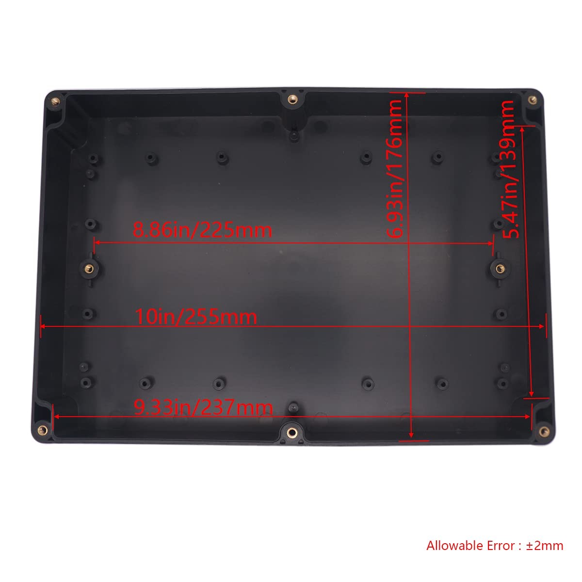 Otdorpatio Junction Box IP65 Waterproof ABS Plastic 10.35“x7.17”x2.36“, Black