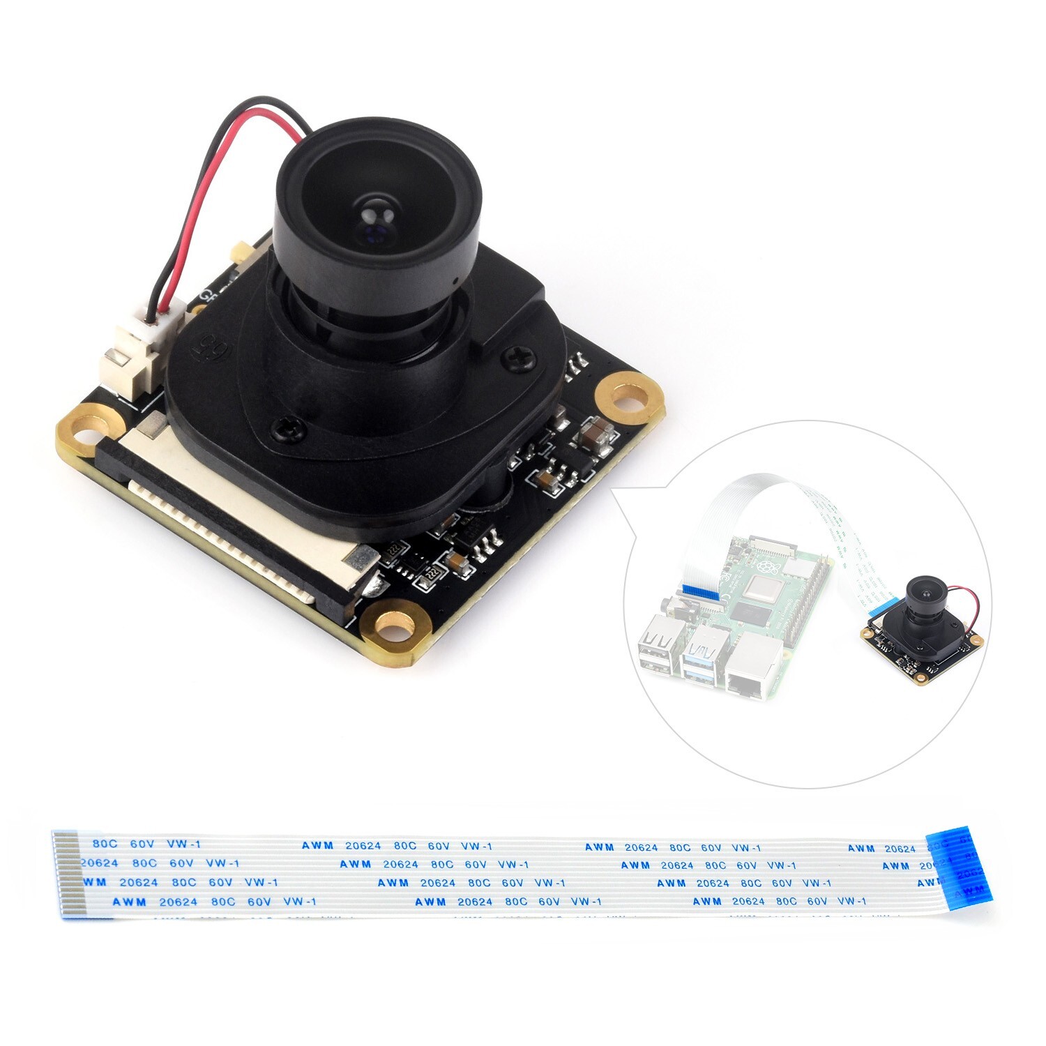 Waveshare IMX290-83 IR-CUT Camera Starlight Camera Sensor Fixed-Focus 2MP