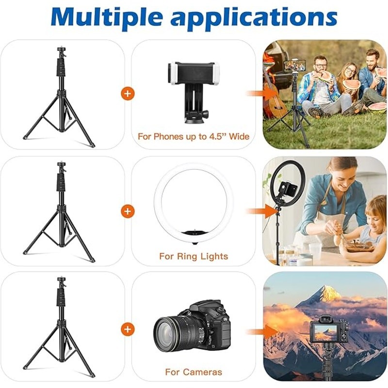 NEW IN BOX TAOTRONICS 12″ SELFIE LED RING LIGHT -62″ TRIPOD STAND & PHONE HOLDER