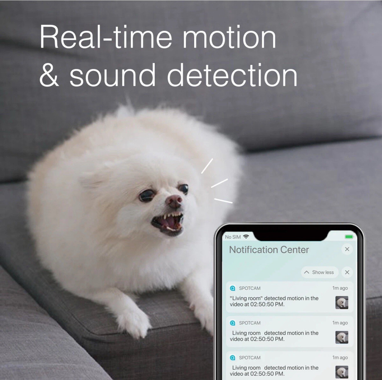 SpotCam Sense Wireless Security Camera 1080p, Motion Alert, Temperature Sensor