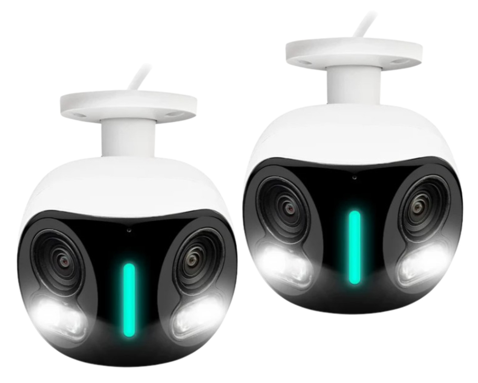 2 Pack Lorex H20 4K IP Wired Dual Lens Security Camera with Smart Lighting