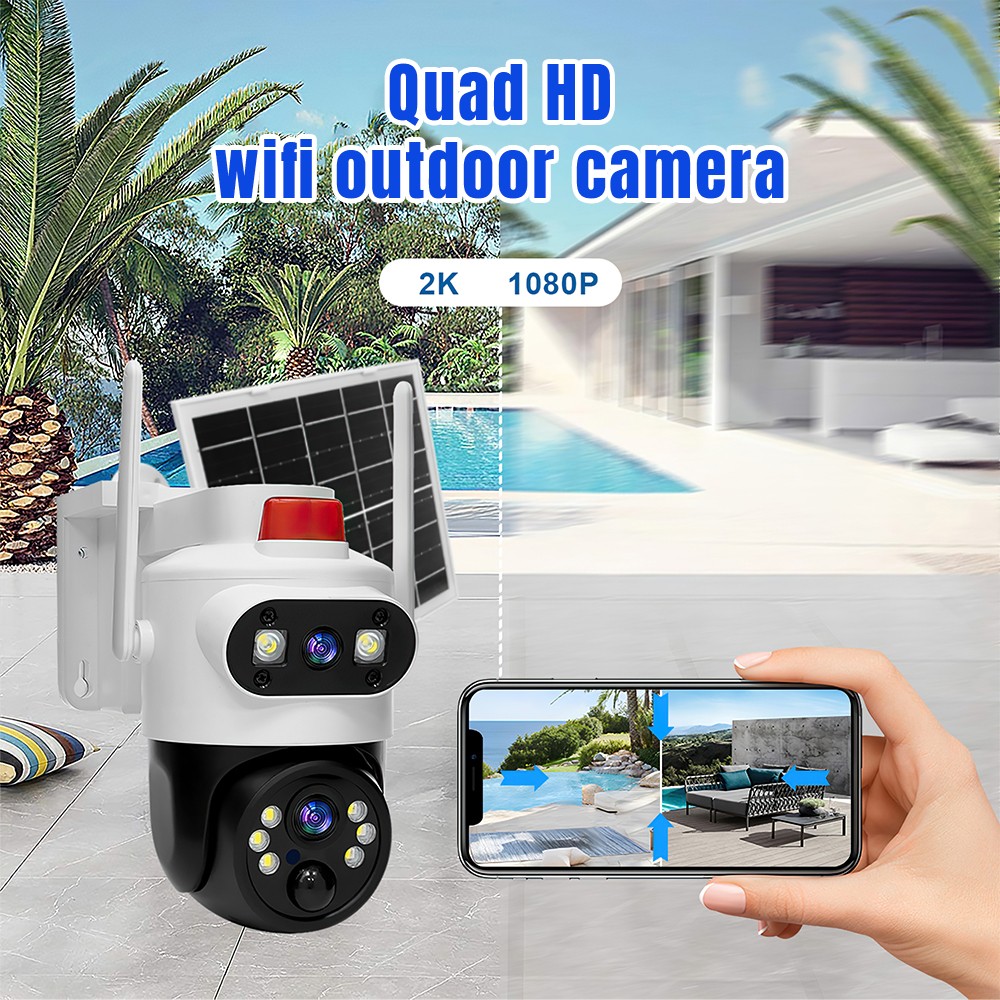 4 Camara De Seguridad Solar Inalambricas Para Exterior Con Vision Nocturna Audio