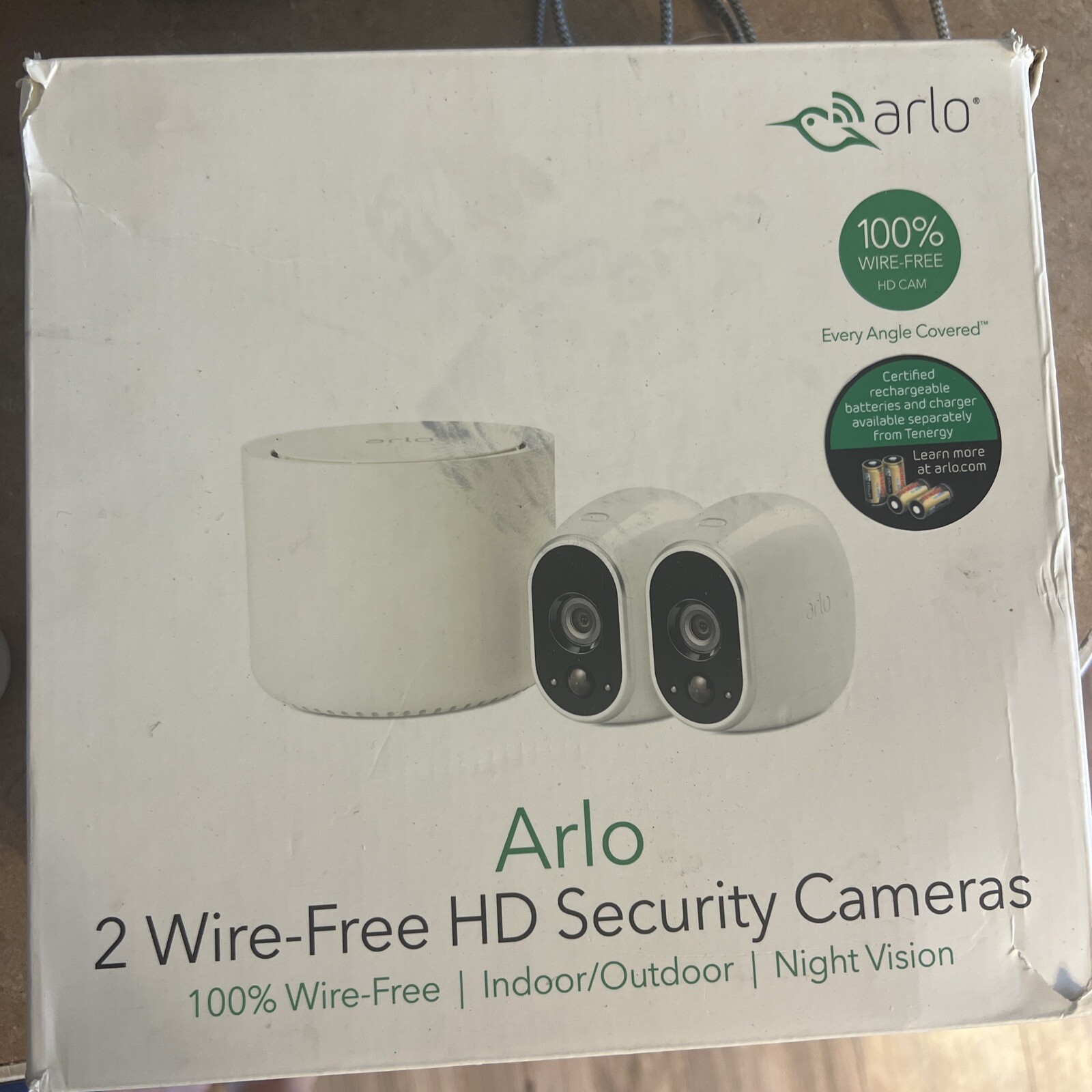 Arlo Smart Security System Wire-free 3 Camera, Home Base, Doorbell Night Vision