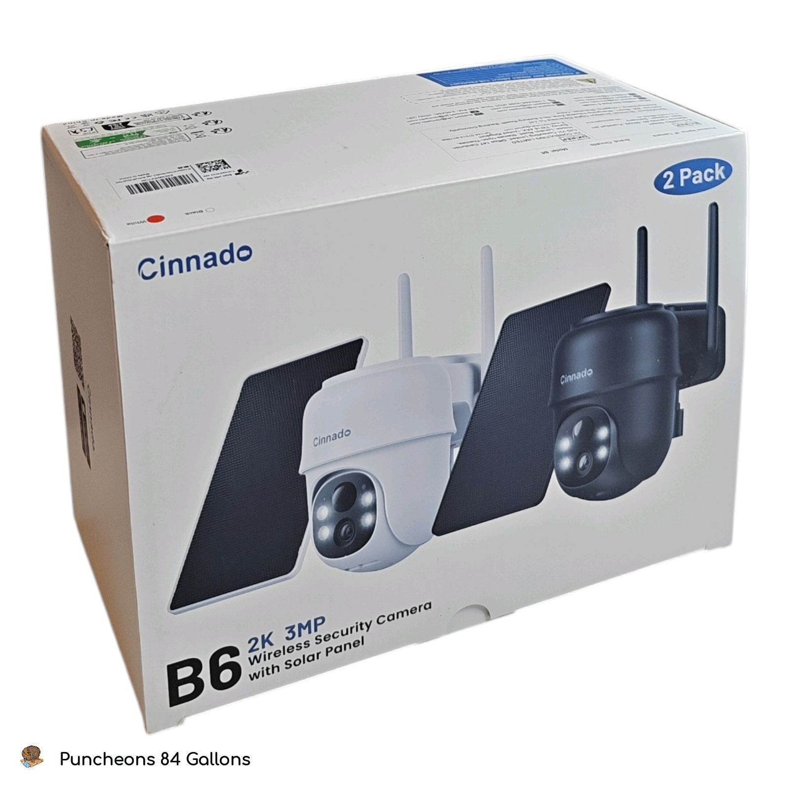 CINNADO 2-Pack 2K Solar Powered & Wireless Outdoor Cameras for Home Security