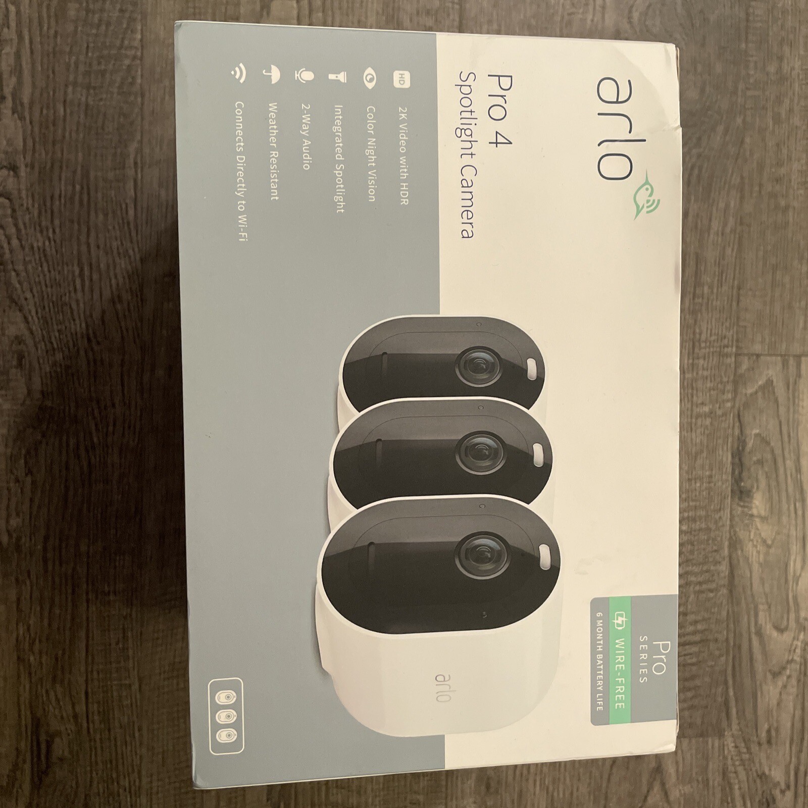 Arlo Pro 4 Spotlight Camera – White, Set of 3