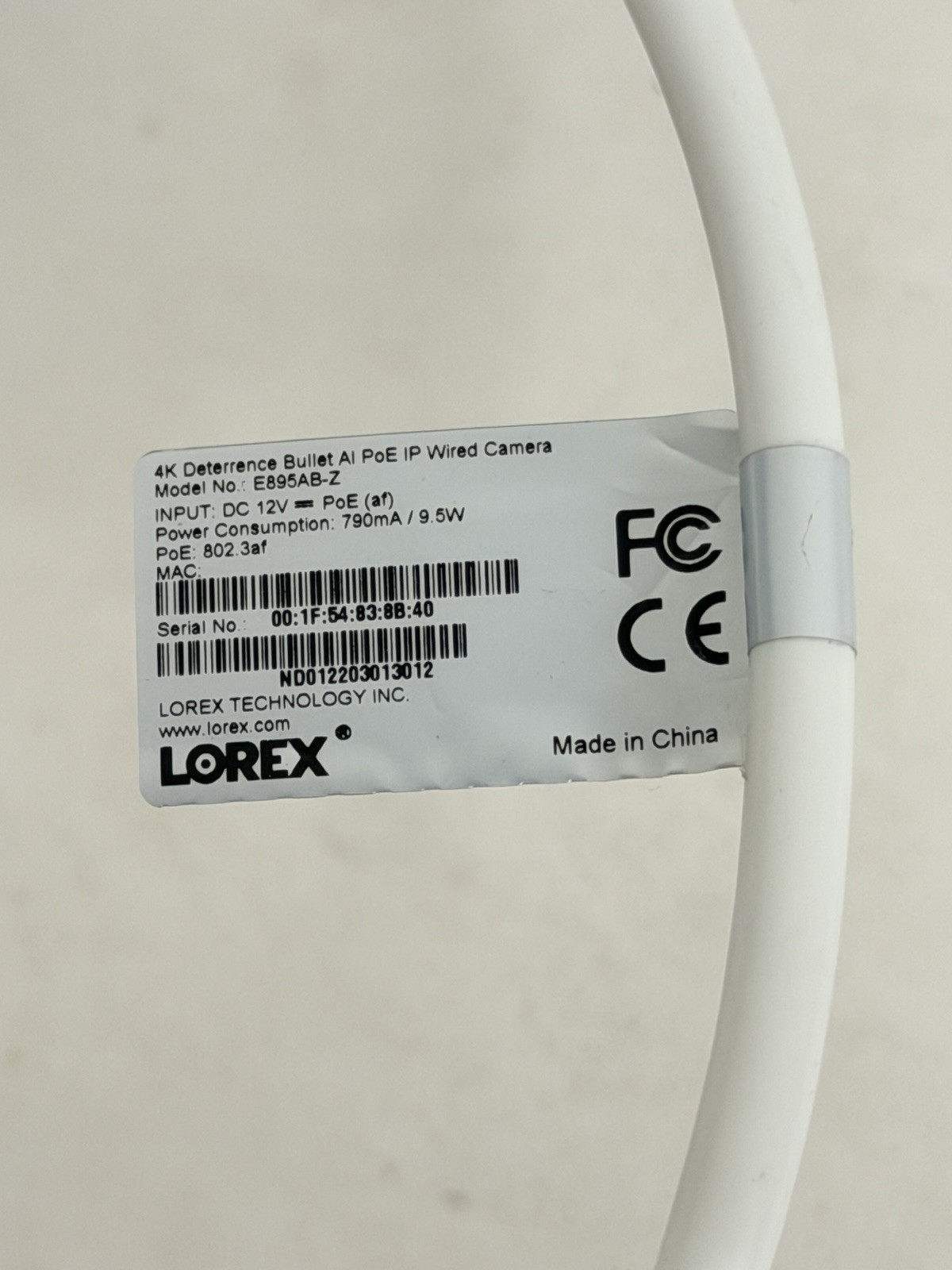 Lorex E895AB-Z 4K Lighting Deterrence Security Camera w/ Color Night Vision