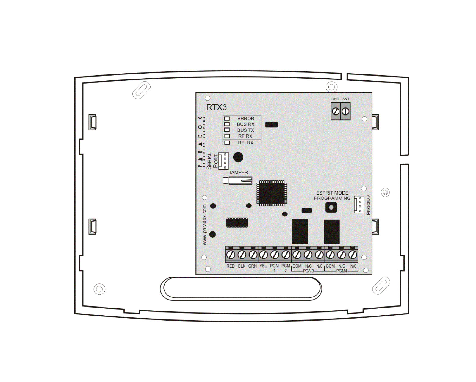 Paradox RTX3 – Wireless Transceiver Expansion Module – 433MHz