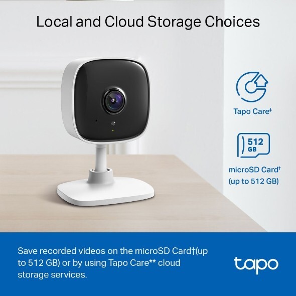 TP-LINK Tapo 2k Indoor Security Wi-Fi Camera, Tapo C110 Night Vision, White