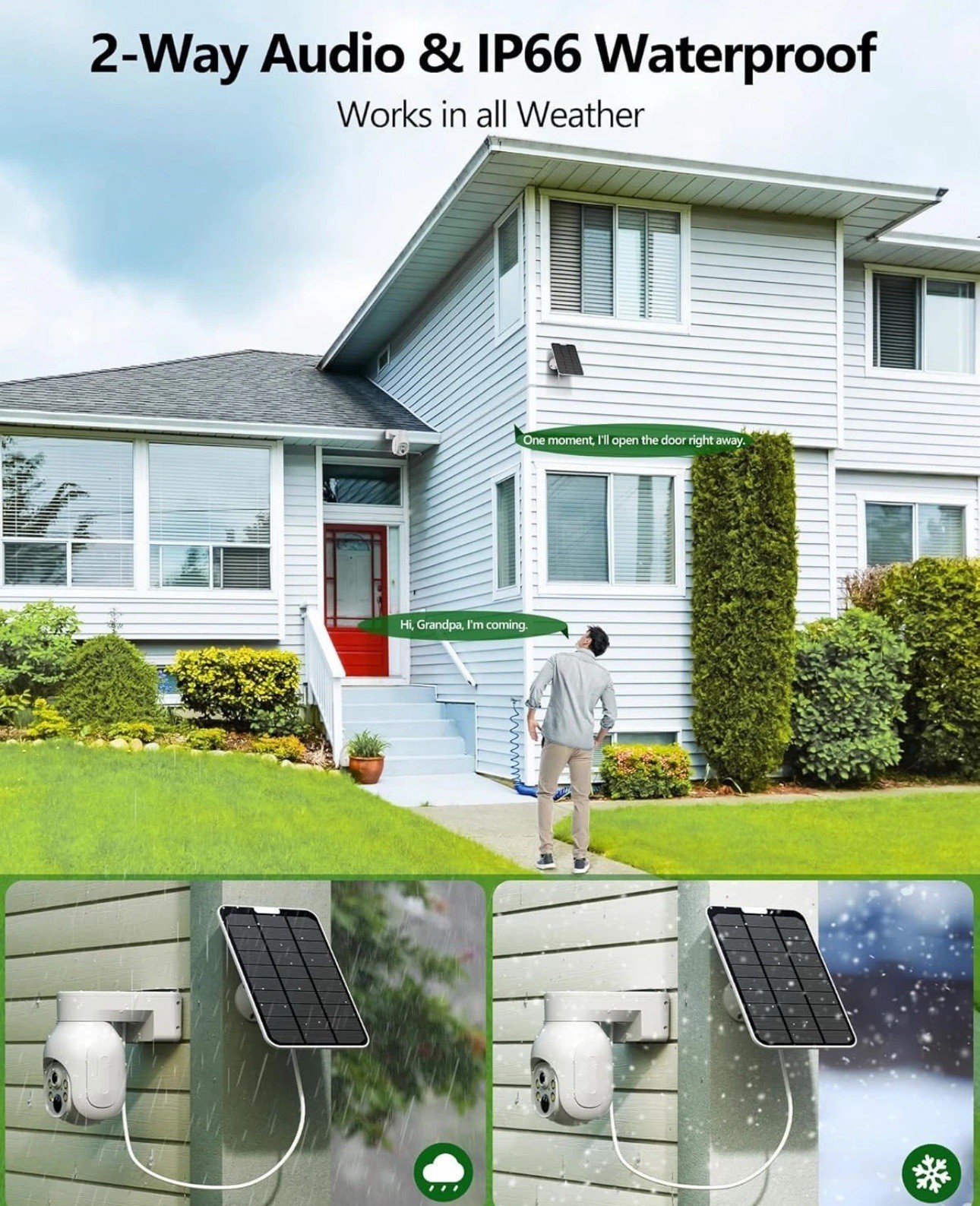 SC23 Solar Security Camera Wireless Outdoor 4MP WiFi Camera with 360° PTZ View