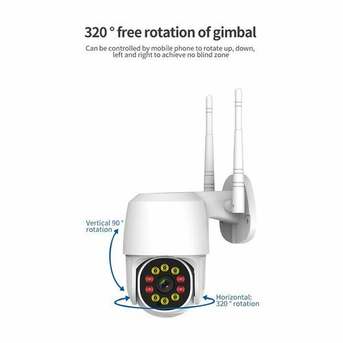 Wireless Digital Zoom 1080P PTZ WiFi IP Outdoor Camera SP Two-Way Audio 24h128GB