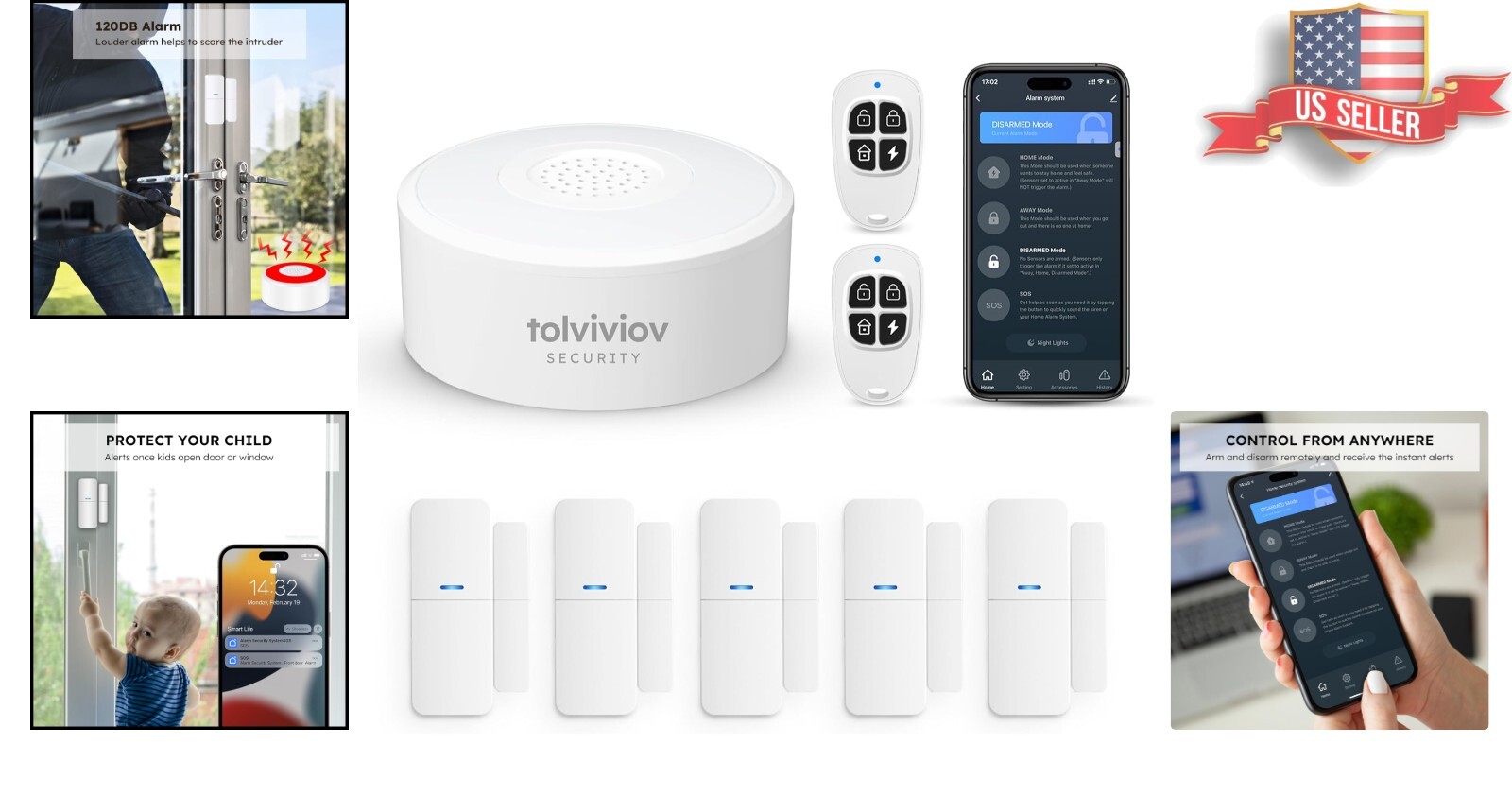 Affordable 8-Piece WiFi Security Kit – Motion Detection with Smartphone Control