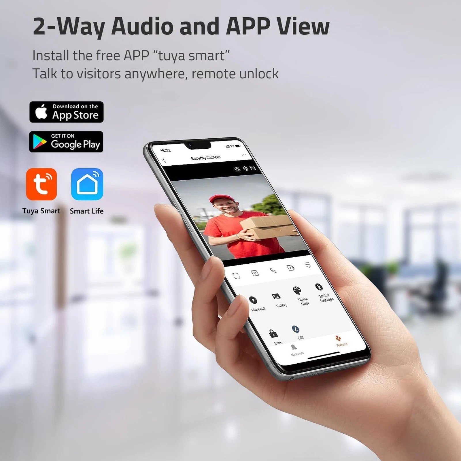 Wireless WiFi Video Doorbell with 1080P Camera and 7 Inch Touch Screen Monitor