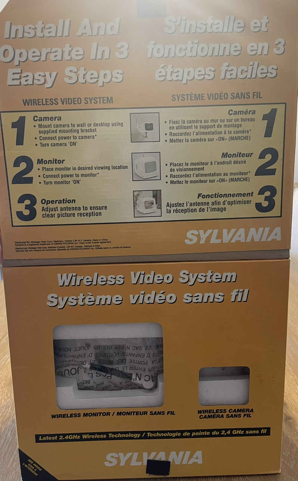 NEW Sylvania SY4225 2.4 GHz Wireless B/W Video Security System NIB