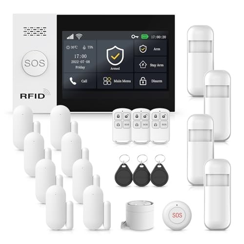 Home Security Alarm System 21Pcs DIY Touch Screen APP Control
