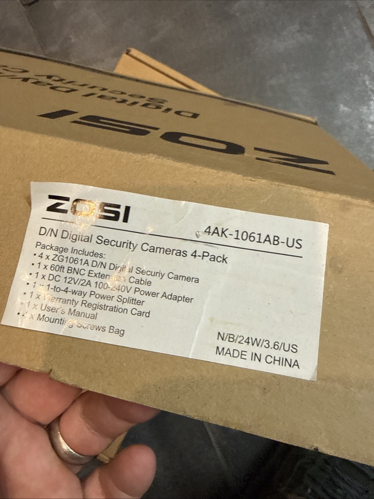 ZOSI 4AK-2112B-BS-US Digital Security Camera System 4-Pack W/ Base DVR ZR08AN/00