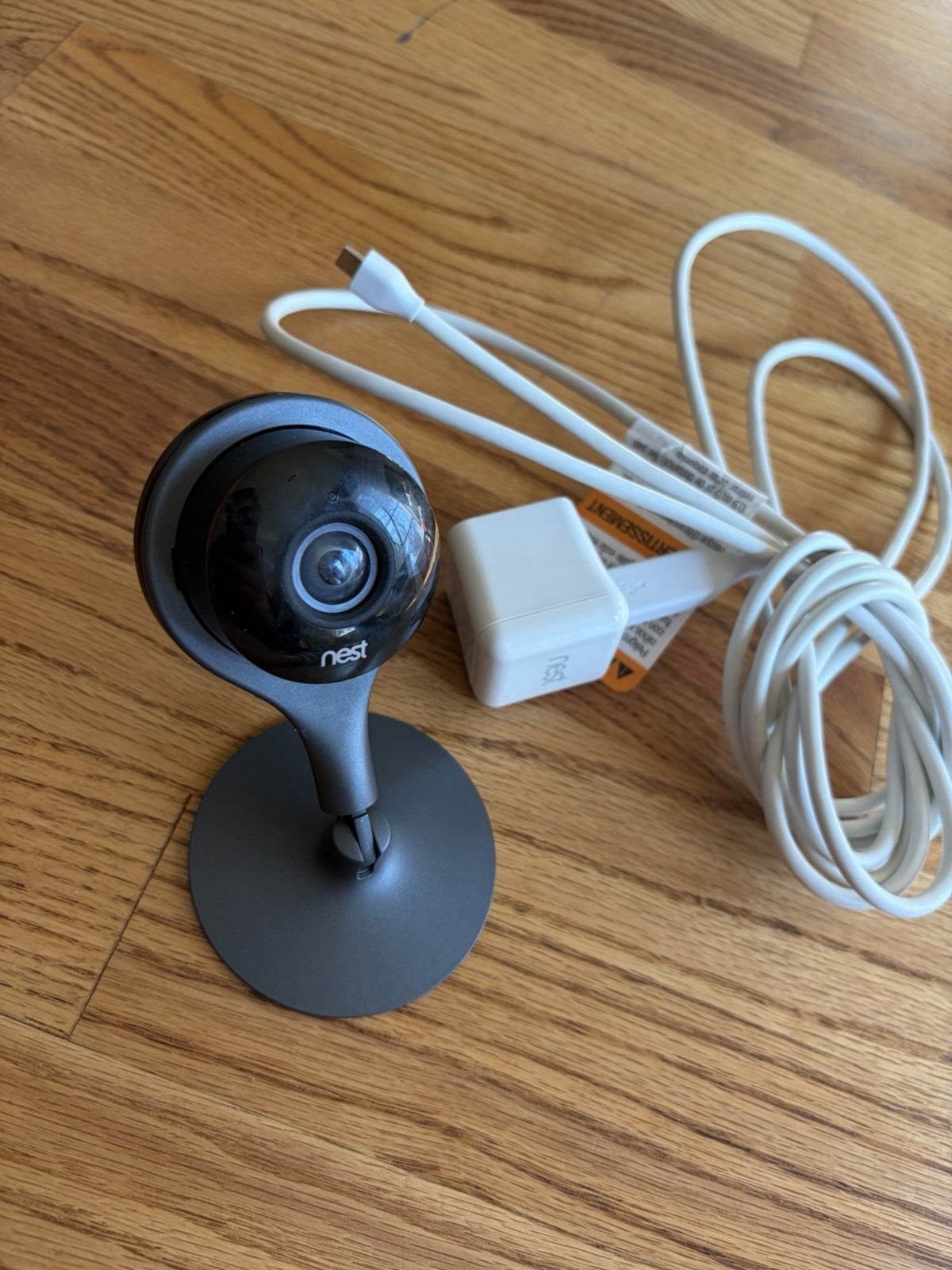 Nest Cam A0005 First Gen Indoor Camera with Power Supply and Stand