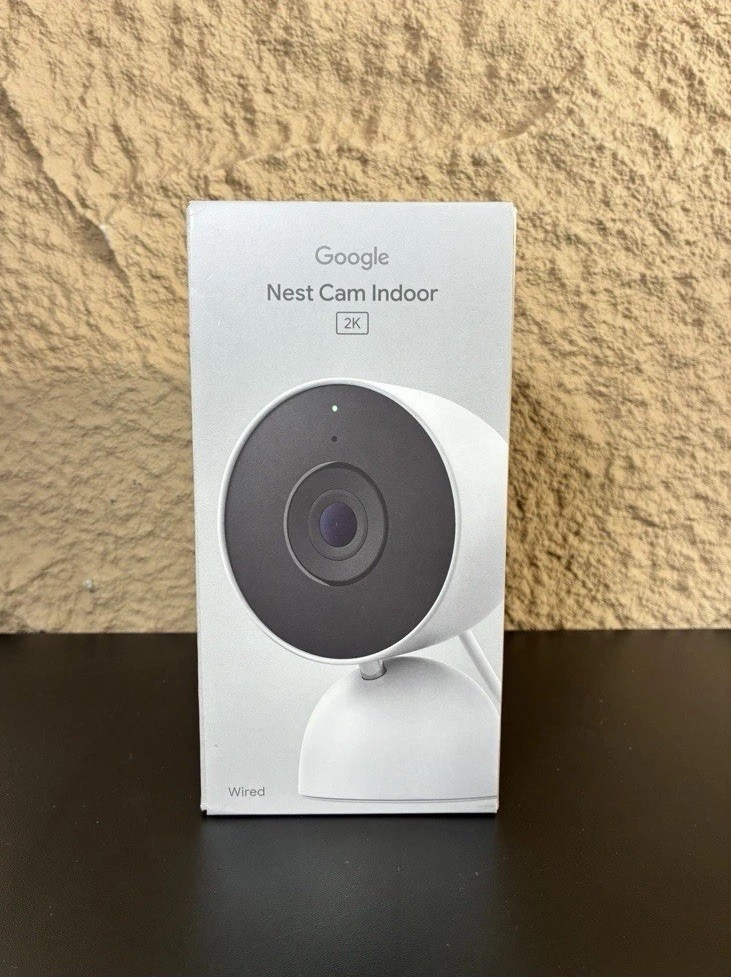 Google Nest Cam Indoor Wired 2K HDR Security Camera 3rd Gen WiFi Snow White