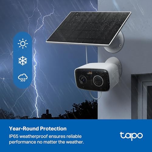 TP-Link C400 KIT Outdoor Battery Camera w/Solar Panel White Solar Charged-Cam