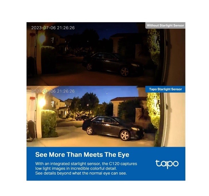 TP-Link Tapo 2K QHD Security Camera, Indoor/Outdoor, Color Night Vision, Free Pe