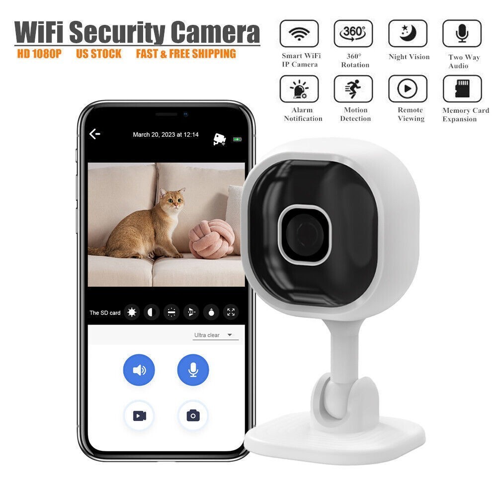1080p Smart Home WiFi Camera Indoor IP Security Surveillance System Night Vision