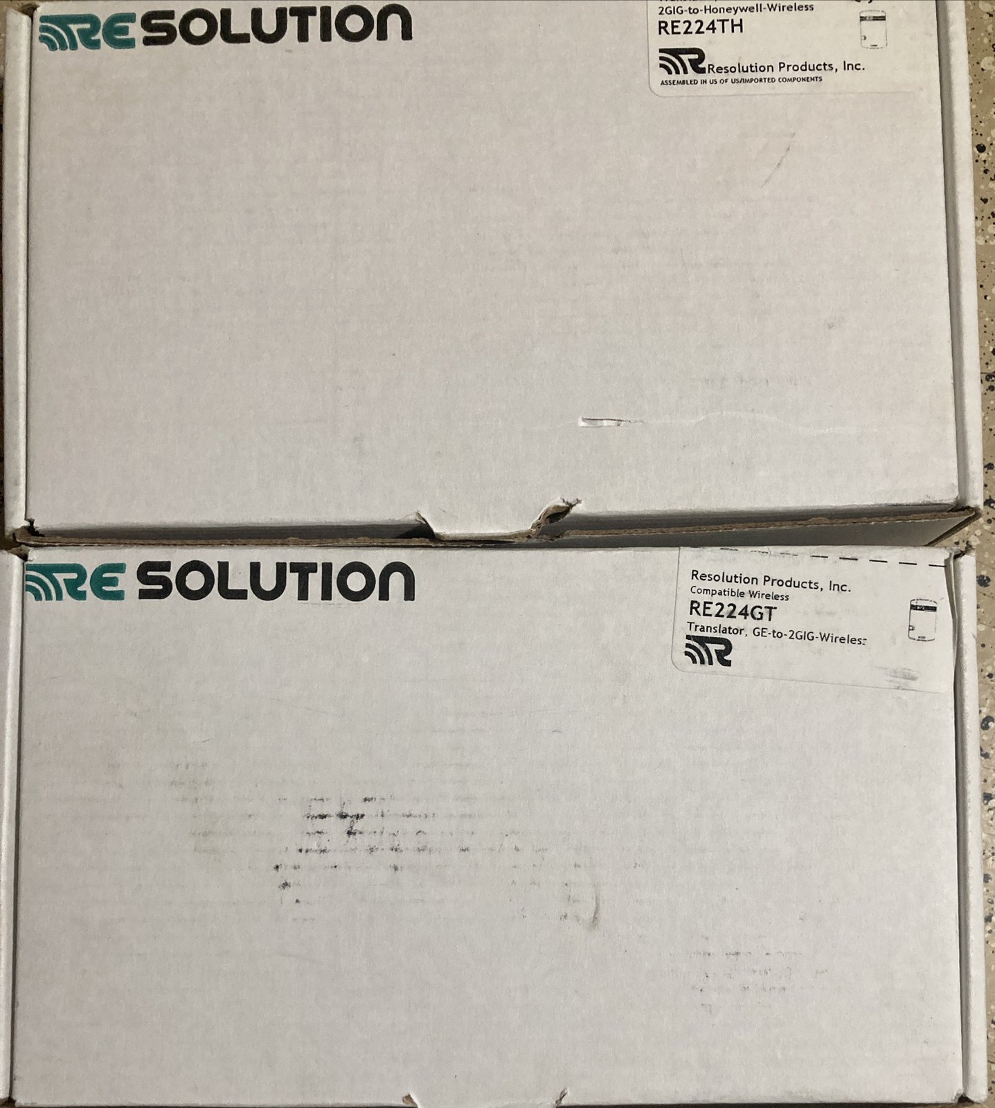 2 NEW Resolution RE224GH GE/2GIG Honeywell Wireless Translator In Box ANTENNAS