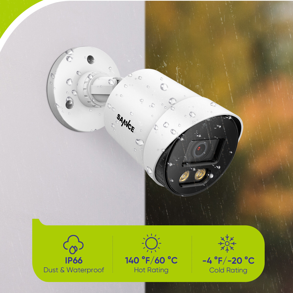 SANNCE 16CH DVR HD 1080P Color Night Vision CCTV Security Camera System Outdoor