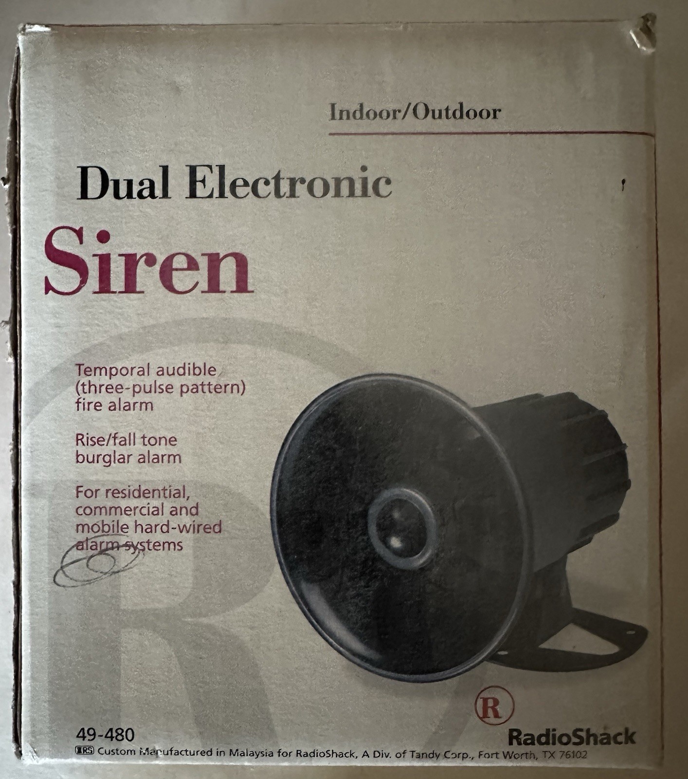 RadioShack 49-480 Dual Electronics Siren