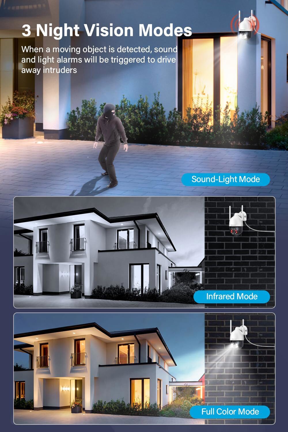 Jennov 10CH NVR 5MP Wireless Security Camera System WiFi Outdoor Audio PTZ 2TB
