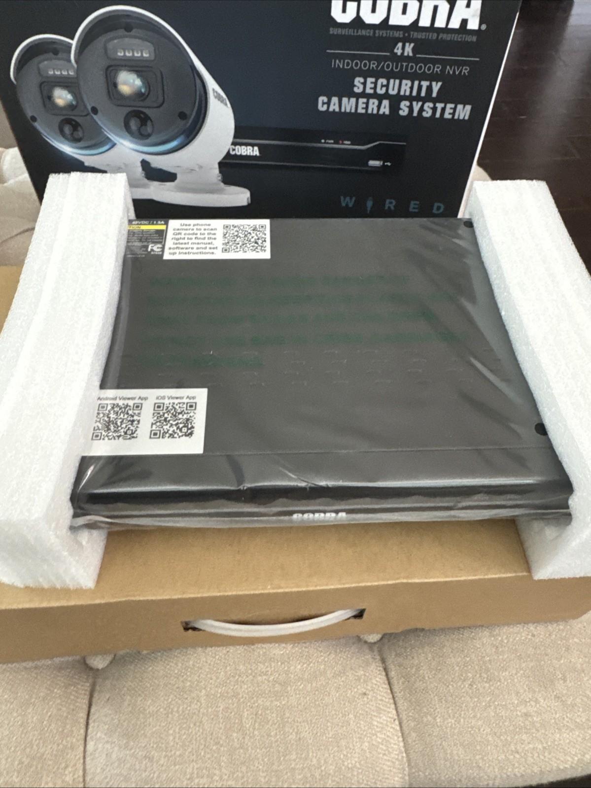Cobra 4k 2 Camera Security System New Sealed Surveillance Night Vision