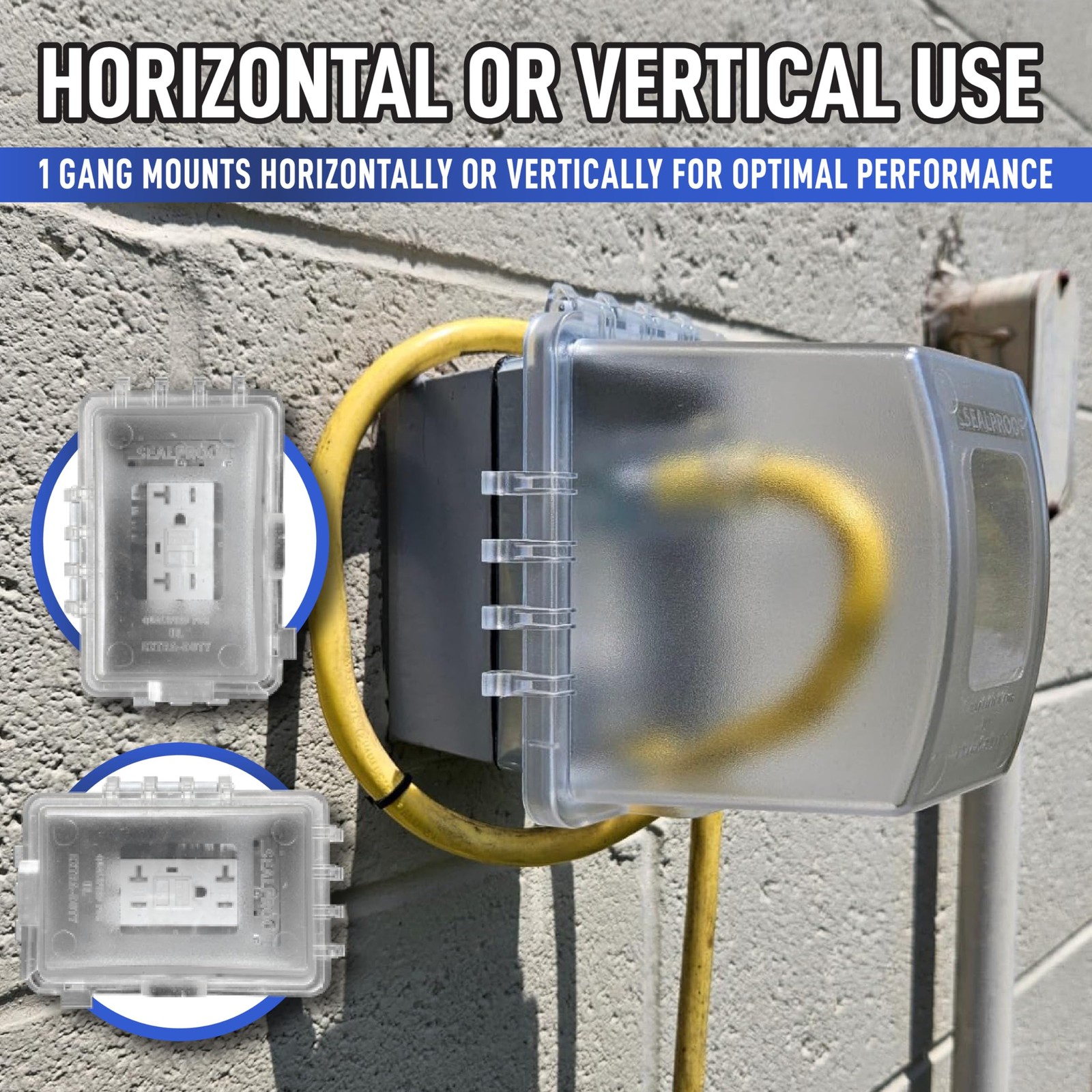 Sealproof 1-Gang Weatherproof In Use Outdoor Outlet Clear Frost – Deep Cover