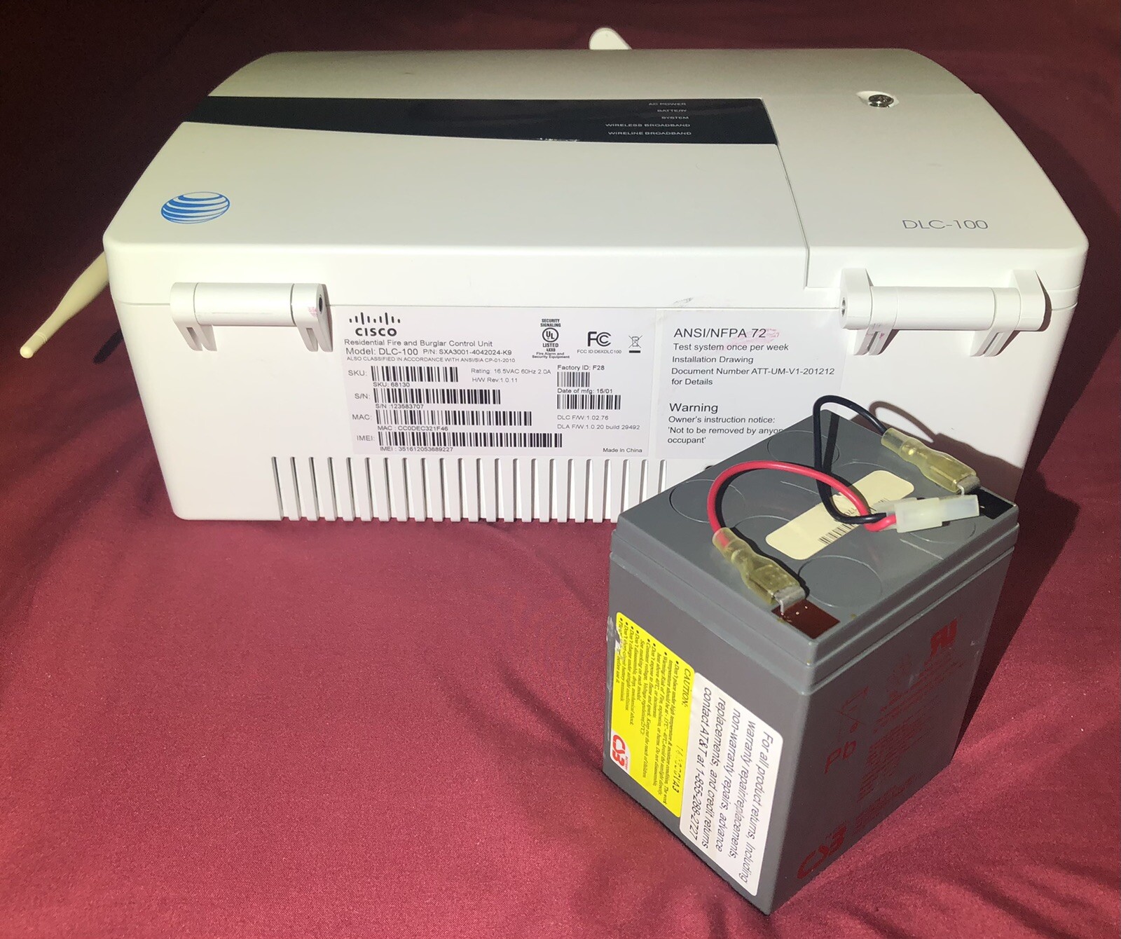 Cisco DLC-100 Burglar Control Unit – AT&T Digital Life