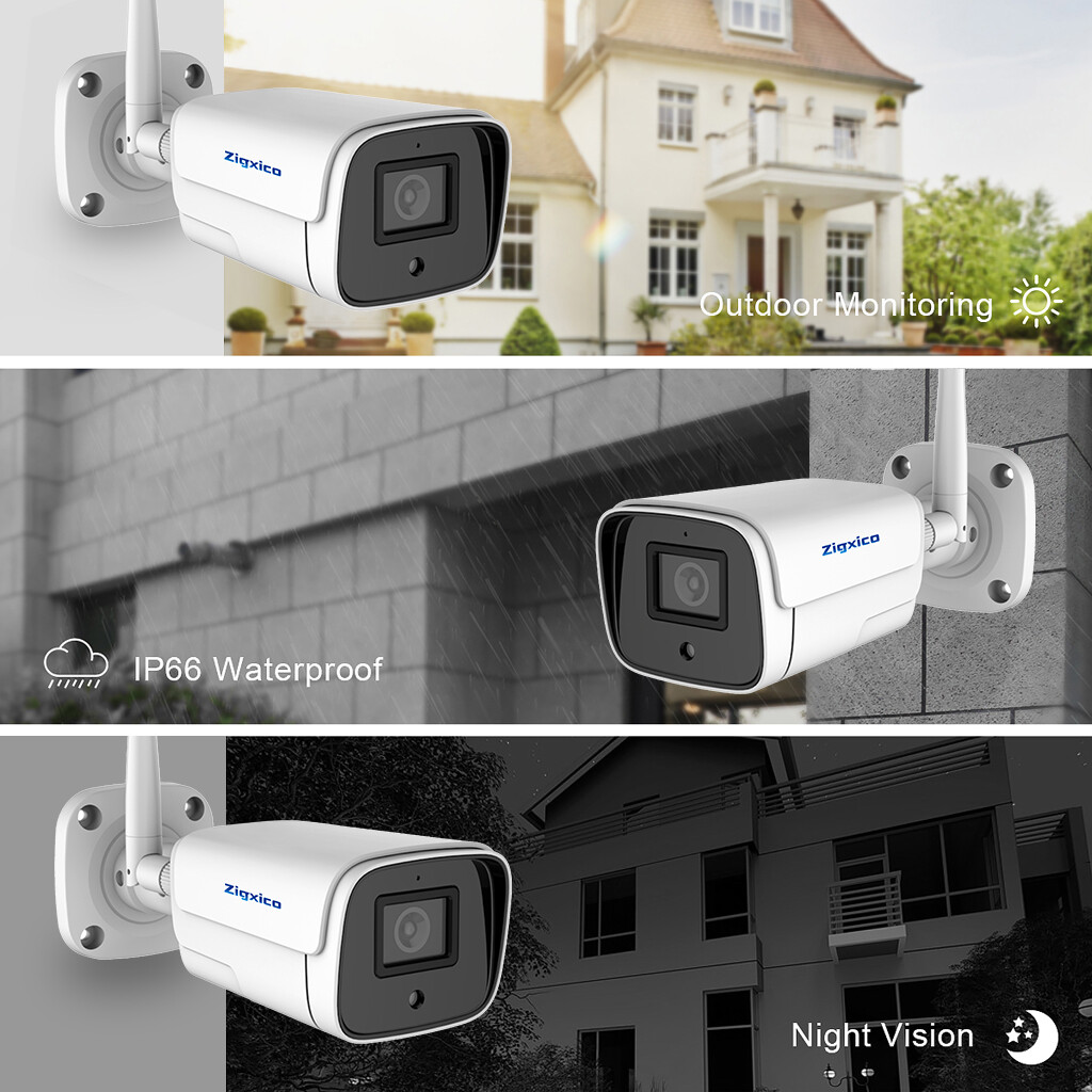 Wireless Human Motion Detection Camera Kit Waterproof 1080p for Home Security