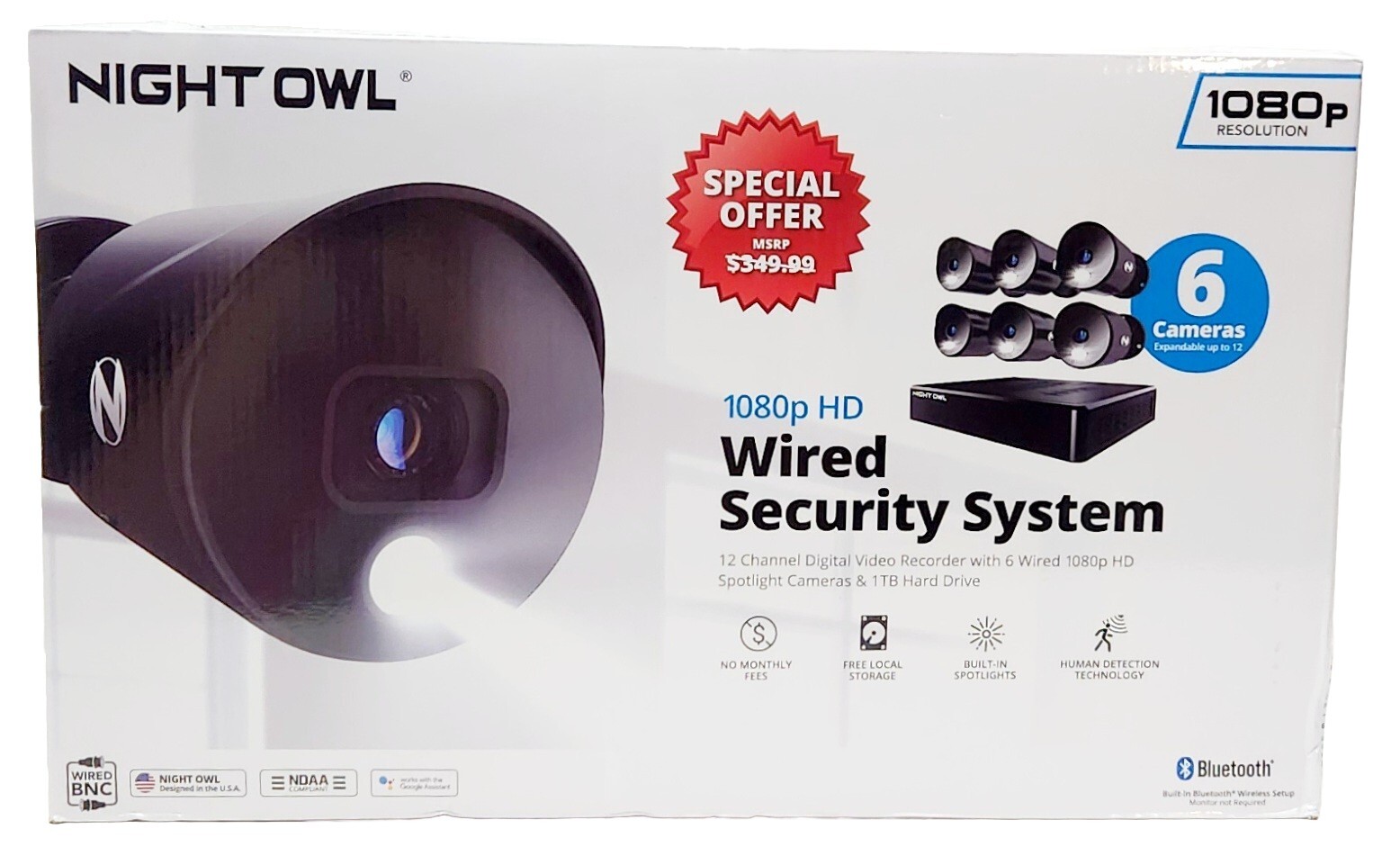 Night Owl 12 Channel DVR Security System with 6 Wired 1080p HD Spotlight Cameras
