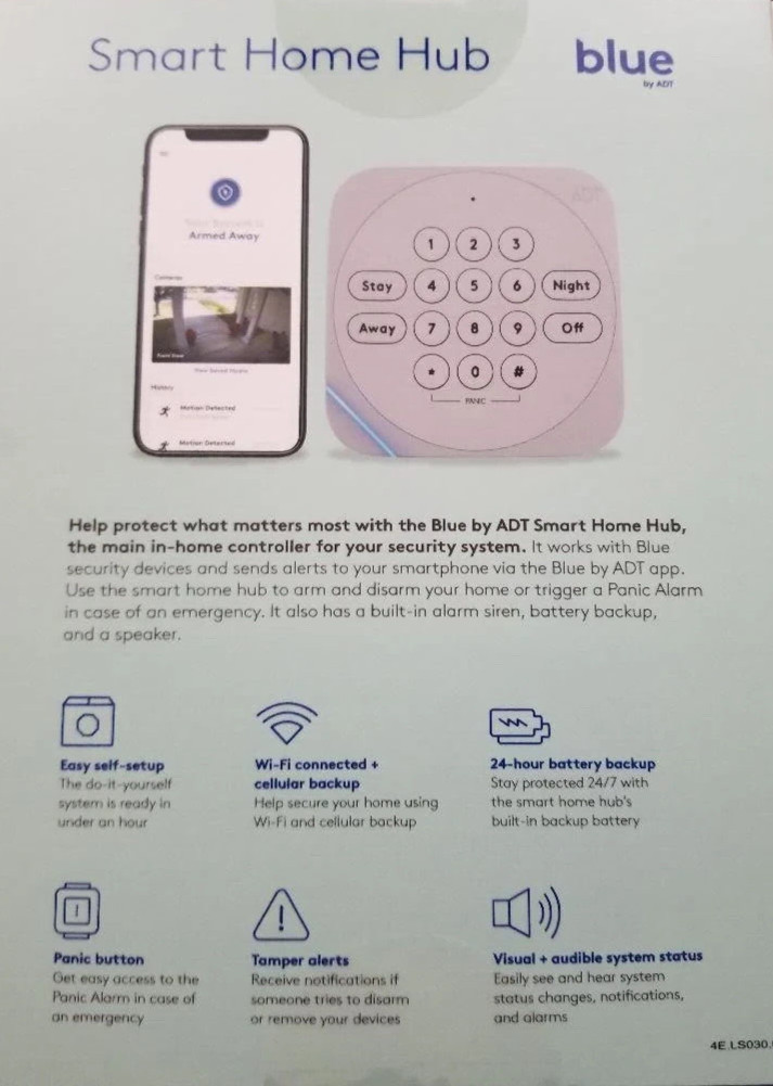 Blue by ADT Smart Home Hub S40LR0-01 Brand New in Open Box – Graphite