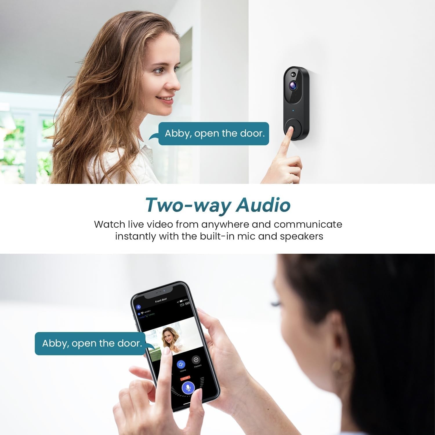 1080P Smart Wireless Video Doorbell Camera Night Vision Real-Time AI Alerts